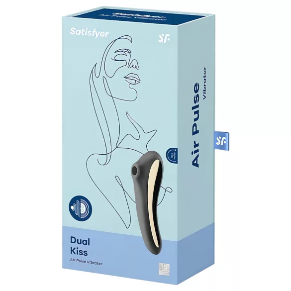 Satisfyer Dual Kiss - aku vagiini ja kliitori vibraator - must