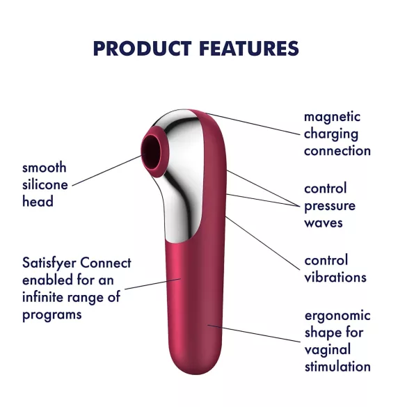 Satisfyer Dual Love - nutikas tupe- ja kliitorivibraator - punane