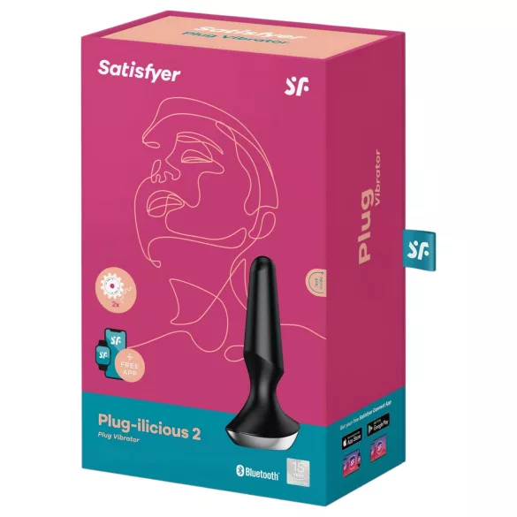 Satisfyer Plug-ilicious 2 - rakendusega juhitav anaalvibraator (must)