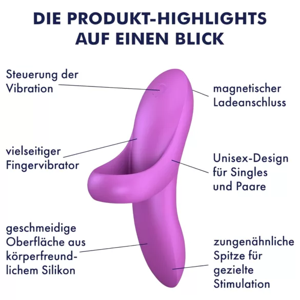 Satisfyer Bold Lover - akuga veekindel sõrmevibraator - roosa