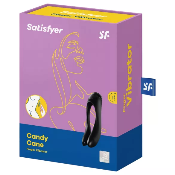 Satisfyer Candy Cane - vee- ja akukindel kaheharuline vibraator - must