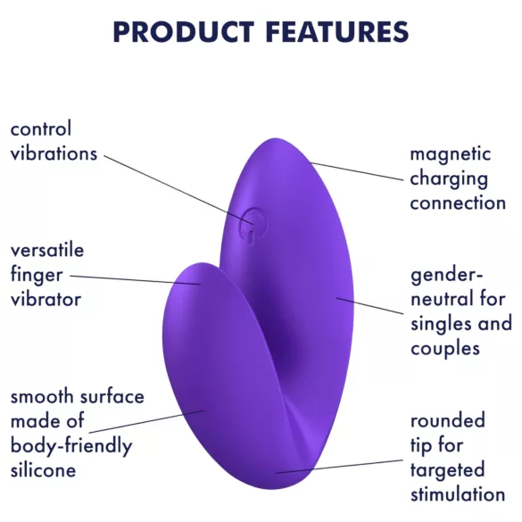 Satisfyer Love Riot - akuga, veekindel sõrmevibraator (lilla)