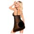 Penthouse After Sunset - läbipaistev babydoll ja stringid (must) - L/XL