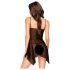 Penthouse Sweet Beast - roosades toonides babydoll-komplekt (must) - M/L