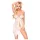 Penthouse Sweet Beast - babydoll pesukomplekt roosimuster valge - L/XL