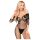 Penthouse High Profil - läbipaistev lilleline catsuit - must