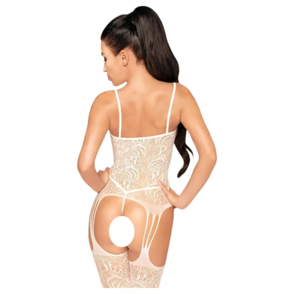 Penthouse - seksikas võrksärk ja stringid - lilleline muster - valge