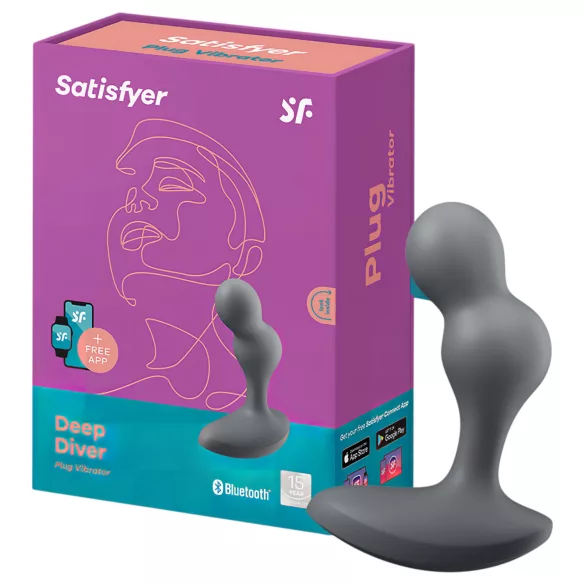 Satisfyer Deep Diver - rakenduse juhitav anaalseksivibraator (hall)