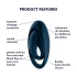 Satisfyer Glorious Duo - vibro­rõngas meestele (sinine)