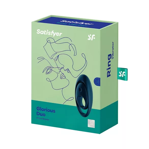 Satisfyer Glorious Duo - vibro­rõngas meestele (sinine)