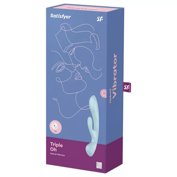 Satisfyer Triple Oh - akuga kliitorivarrega vibraator (sinine)