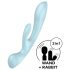 Satisfyer Triple Oh - akutoitega kliitorivibraator käepidemega (sinine)