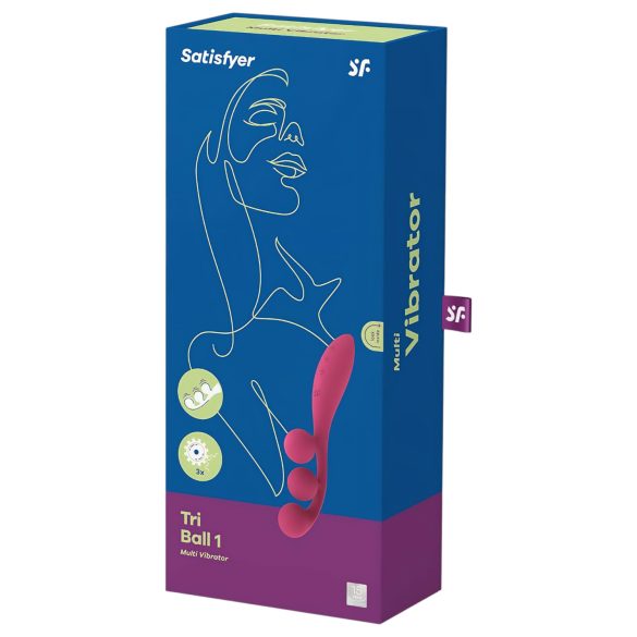 Satisfyer Tri Ball 1 - aku vibraator - multifunktsionaalne - punane