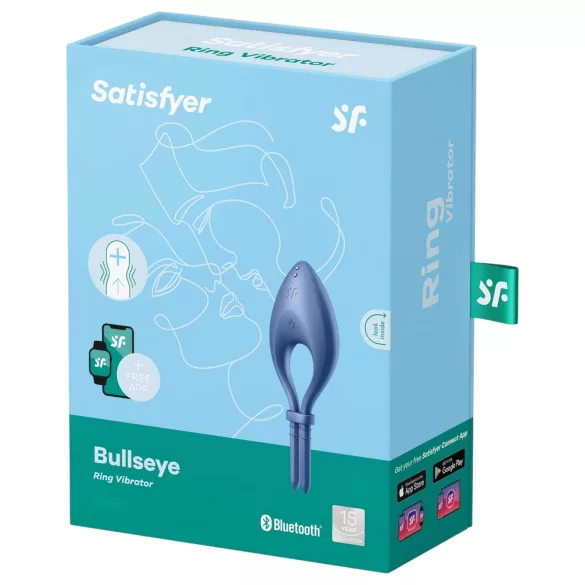 Satisfyer Bullseye - rakenduse kaudu juhitav vibreeriv peeniserõngas meestele (sinine)