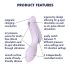 Satisfyer Curvy Trinity 2 - õhulaine 2in1 vibraator (lilla)