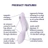 Satisfyer Curvy Trinity 2 - õhulainega 2in1 vibraator - lilla