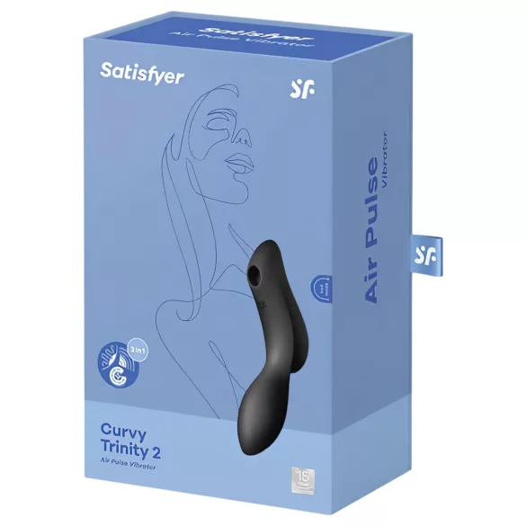 Satisfyer Curvy Trinity 2 - õhulaine 2in1 vibraator (must)