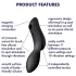 Satisfyer Curvy Trinity 2 - õhulaine 2in1 vibraator (must)