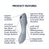 Satisfyer Curvy Trinity 3 - õhuimpulsiga 2in1 vibraator (hall)