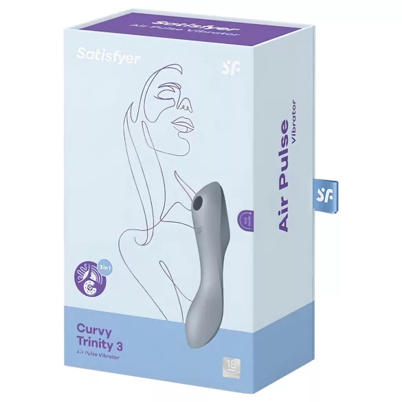 Satisfyer Curvy Trinity 3 - õhulainega 2in1 vibraator - hall
