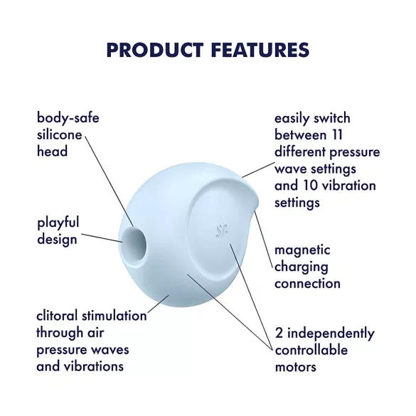 Satisfyer Sugar Rush - õhulainete kliitorivibraator - sinine