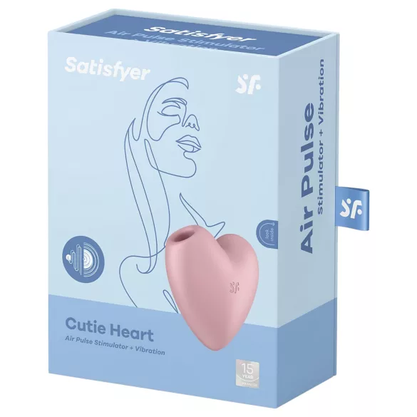 Satisfyer Cutie Heart - kliitorivibraator õhulainetega - roosa, laetav