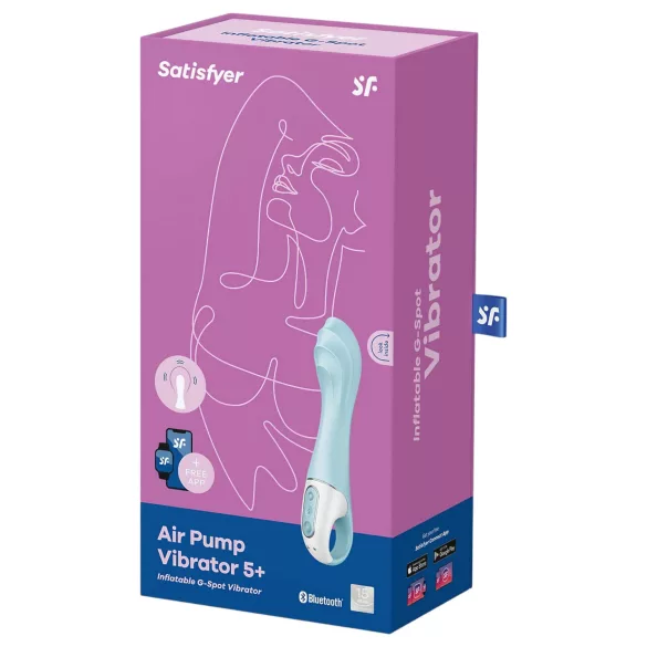 Satisfyer Air Pump Vibrator 5 - rakendusega juhitav (sinine)