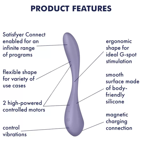 Satisfyer G-spot Flex 5 - rakendusega juhitav G-punkti vibraator (lilla)