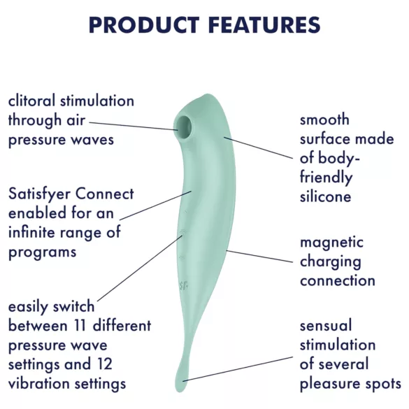 Satisfyer Twirling Pro - 2in1 nutikas kliitorivibraator - menta