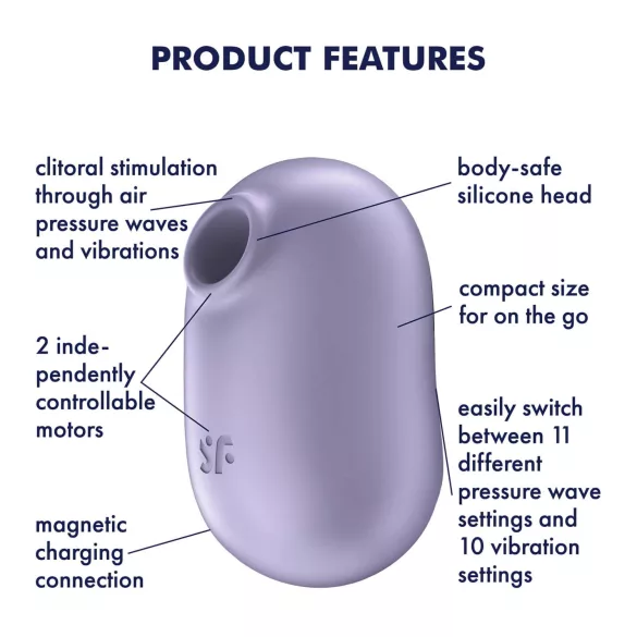 Satisfyer Pro To Go 2 - aku klitoristimulaator õhulainetega - lilla