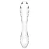 Satisfyer Dazzling Crystal 1 - kaheotsaline klaasist dildo - läbipaistev