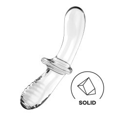   Satisfyer Double Crystal - kahepoolne klaasist dildo - läbipaistev