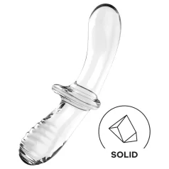   Satisfyer Double Crystal - kahepoolne klaasist dildo - läbipaistev