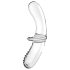 Satisfyer Double Crystal - kahepoolne klaasdildo (läbipaistev)