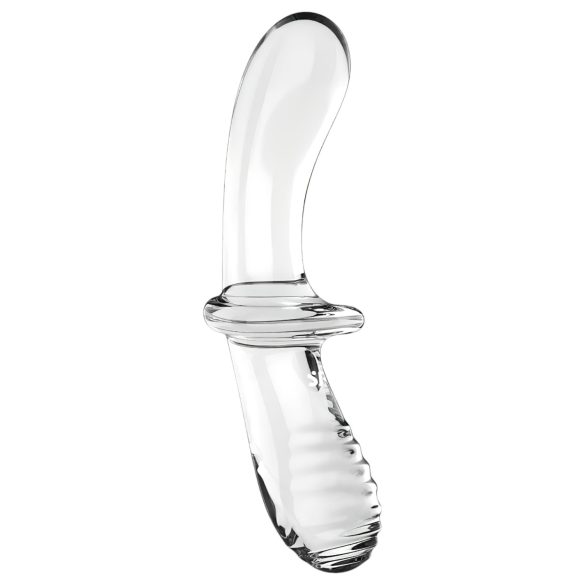 Satisfyer Double Crystal - kahepoolne klaasist dildo - läbipaistev