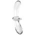 Satisfyer Double Crystal - kahepoolne klaasdildo (läbipaistev)