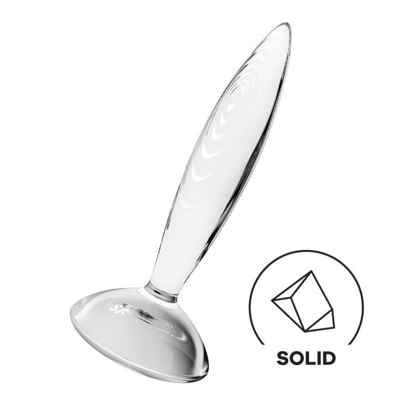 Satisfyer Sparkling Crystal - ribitud klaasdildo (läbipaistev)