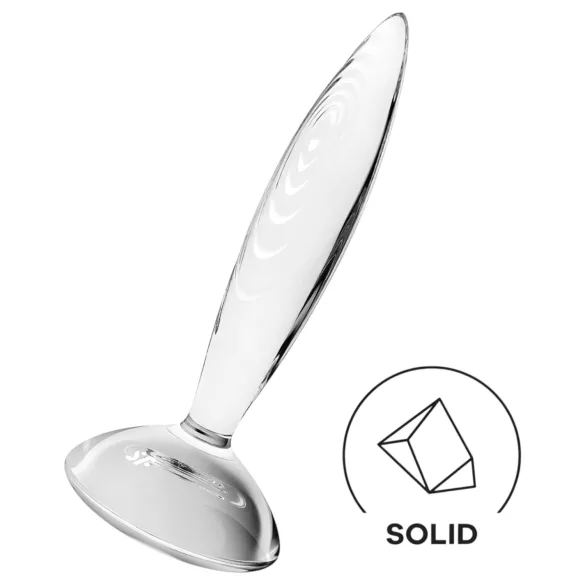 Satisfyer Sparkling Crystal - klaasist dildos - ribiline - läbipaistev