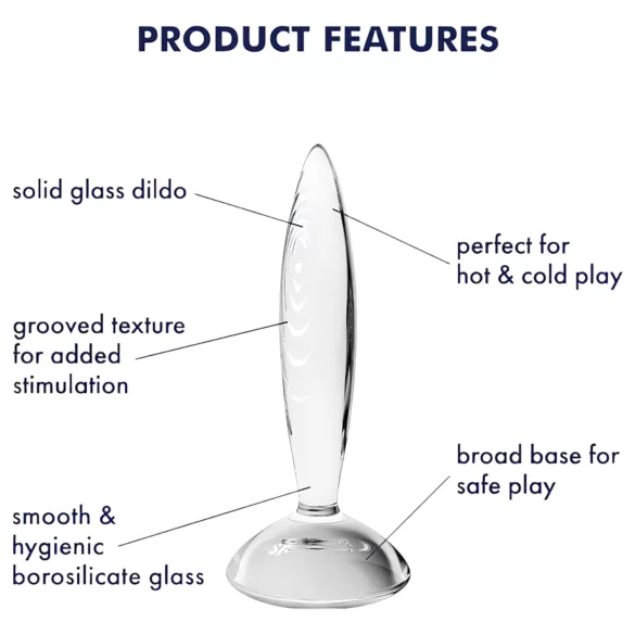 Satisfyer Sparkling Crystal - klaasist dildos - ribiline - läbipaistev