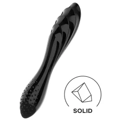   Satisfyer Dazzling Crystal 1 - kaheotsaline klaasist dildo - must
