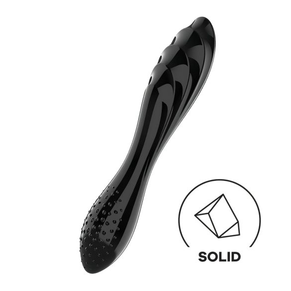 Satisfyer Dazzling Crystal 1 - kahepoolne klaasist dildo (must)