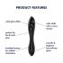 Satisfyer Dazzling Crystal 1 - kahepoolne klaasist dildo (must)