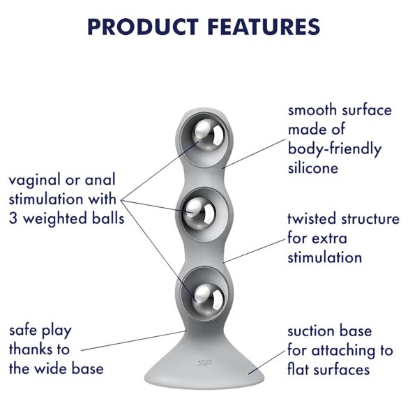 Satisfyer Triple Ball-R - pärlitega dildo - hall