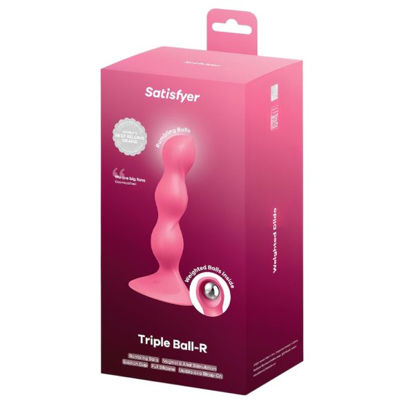 Satisfyer Triple Ball-R - anaalkuulivibraator - roosa