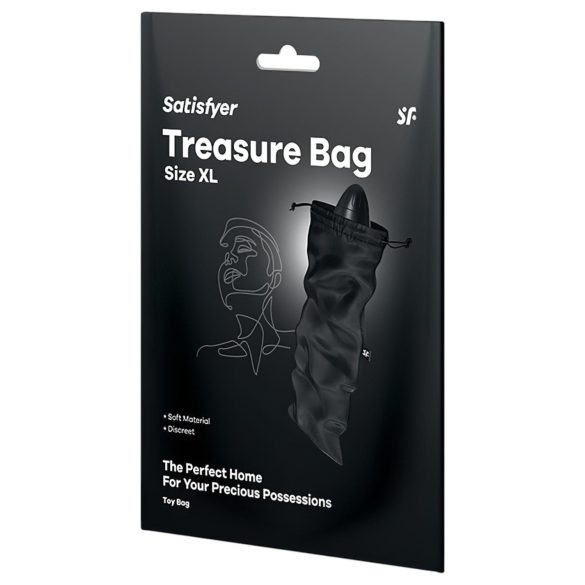 Satisfyer Treasure Bag XL - diskreetne suur hoiukott (must)