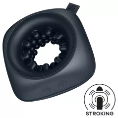   Satisfyer Ring Stroker - akuga vibratsiooniga masturbaator (must)