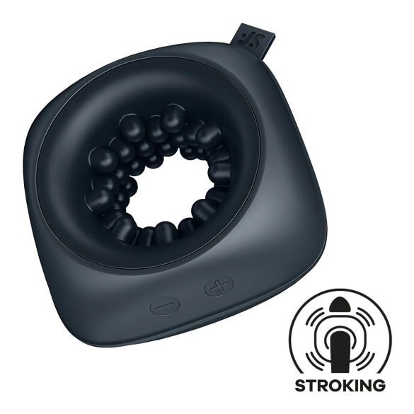 Satisfyer Ring Stroker - laetav, vibratsiooniga masturbaator (must)