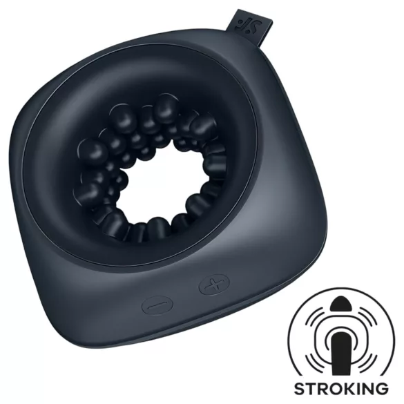 Satisfyer Ring Stroker - akuga vibratsiooniga masturbaator (must)