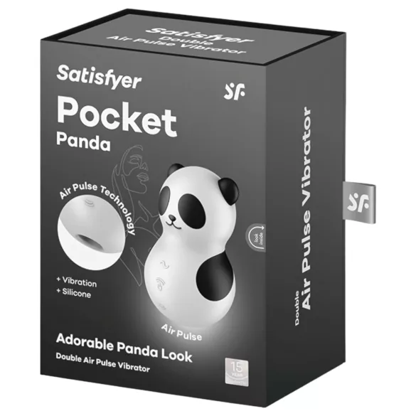 Satisfyer Pocket Panda - õhulainetega kliitoristimulaator (must)