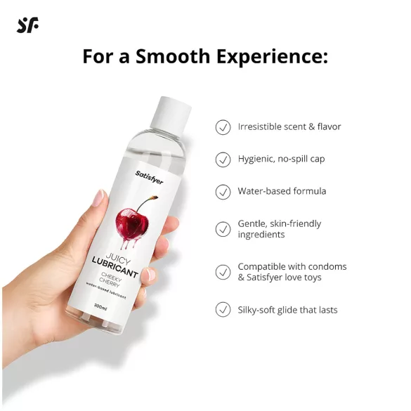 Satisfyer - maitsestatud libesti - kirsimaitseline - 300ml